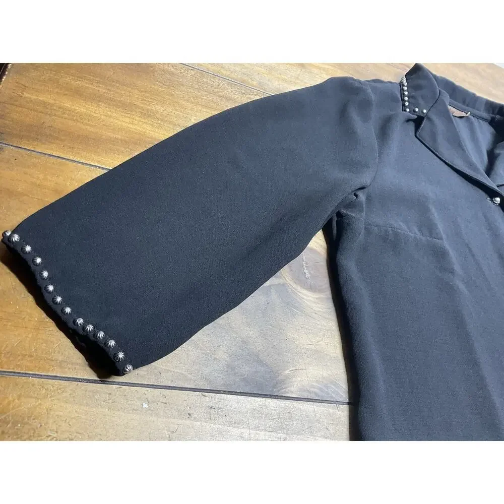Double D Ranch Western Studded Button Up Black Size large - Picture 3 of 11